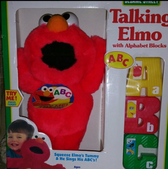 *SOLD*Talking Elmo w/ ABC Blocks - Picture 1 of 1